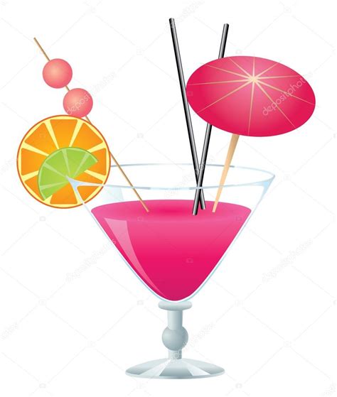 Pink Cocktail Stock Vector By Artshock