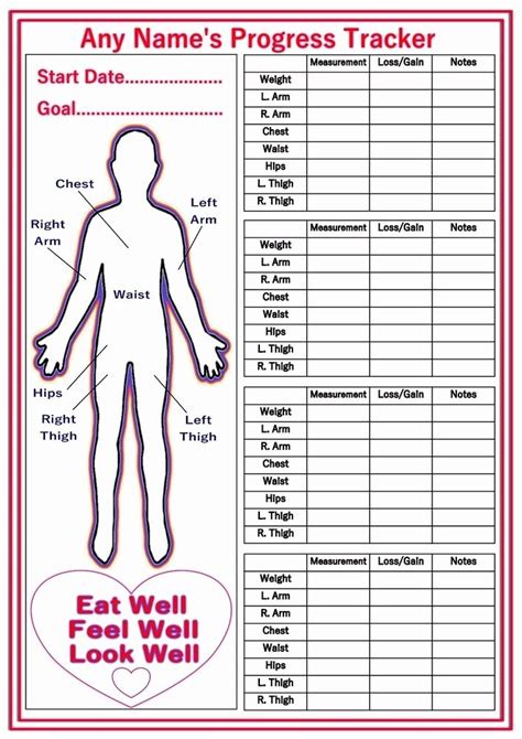 Printable Male Body Measurements Chart