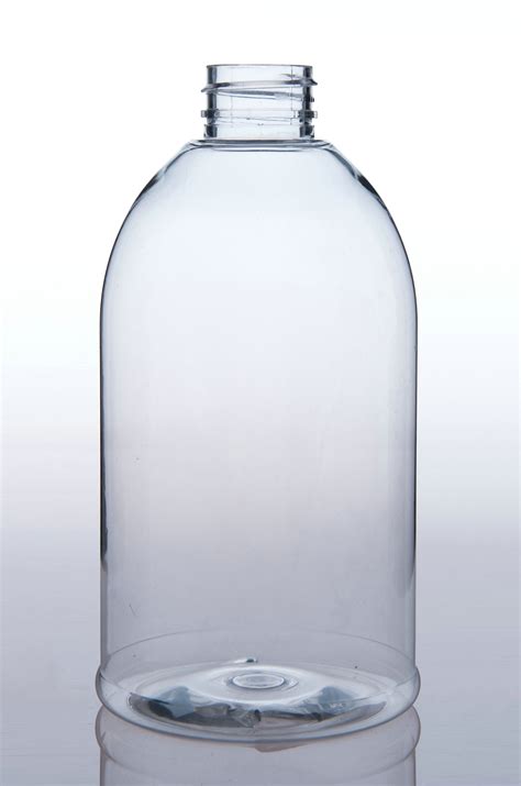 500ml Clear Boston Round PET Bottle Item No BT28 500 6 Size Dia