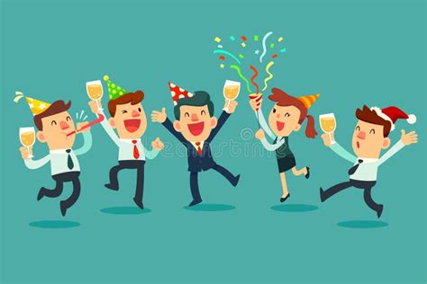 Happy Business Team Celebrating In Office Party Stock Vector