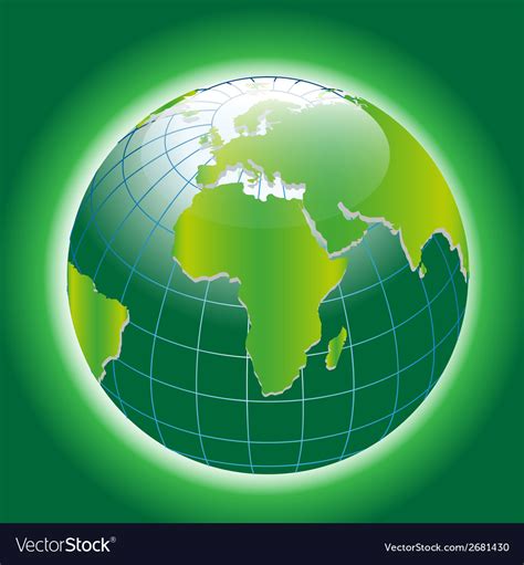 Background with green globe icon Royalty Free Vector Image