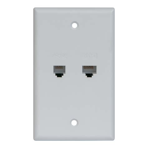 Faceplate Idc With Rj 11 6p6c And Rj 45 Cat5e Data In White Icc