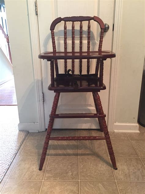 Vintage Wooden High Chair Jenny Lind Antique High Chair Vintage High