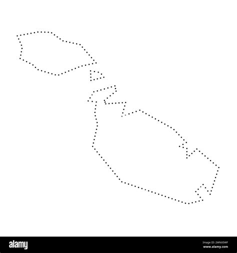 Malta Country Simplified Map Black Dotted Outline Contour Simple