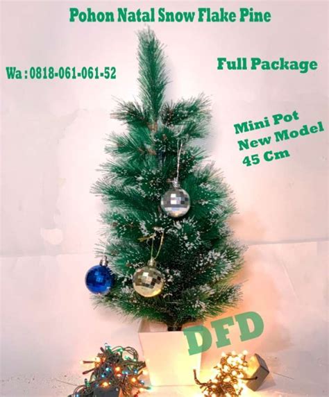 Jual Pohon Natal Mini Pot Cm Full Package Snow Flake Pine Tree Di