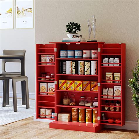 Kitchen Pantry Storage Cabinet With Doors And Adjustable Shelves 41