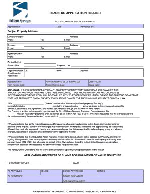 Fillable Online Rezoning Application Request Siloamsprings Fax