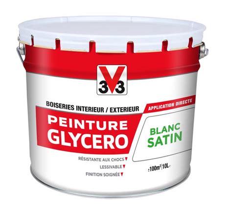 Peinture Boiserie Blanc Satiné V33 Glycéro 10l Leroy Merlin