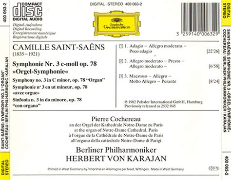 Symphonie No Organ By Camille Saint Sa Ns Herbert Von Karajan