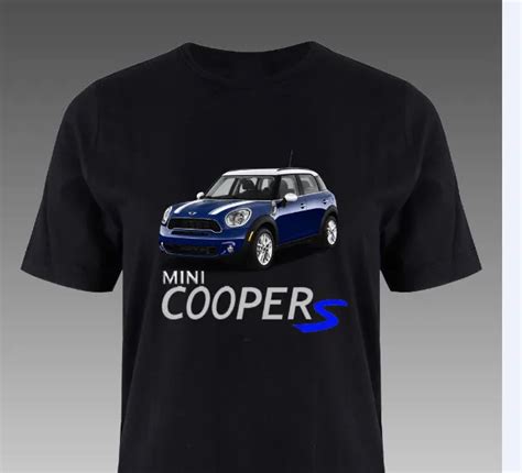 New Mini Cooper Blue Car Logo Black T Shirt M L Xl Xl Cotton Brand