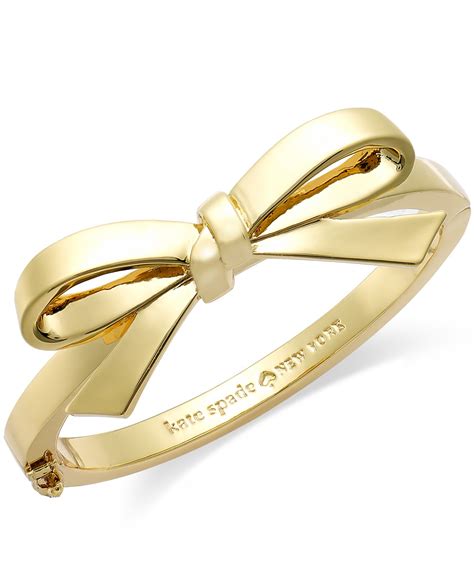 Kate Spade New York Goldtone Bow Hinge Bangle Bracelet In Metallic Lyst