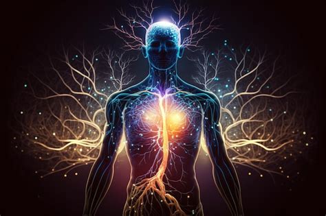 Premium Photo Human Body With Glowing Neurons Visualization