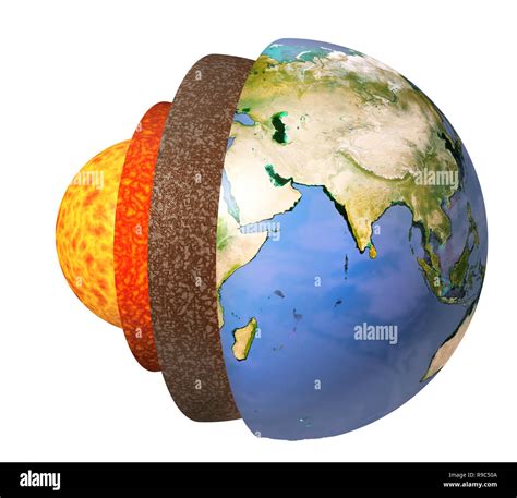 Model Of Planet Earth Internal Structure Fotos Und Bildmaterial In