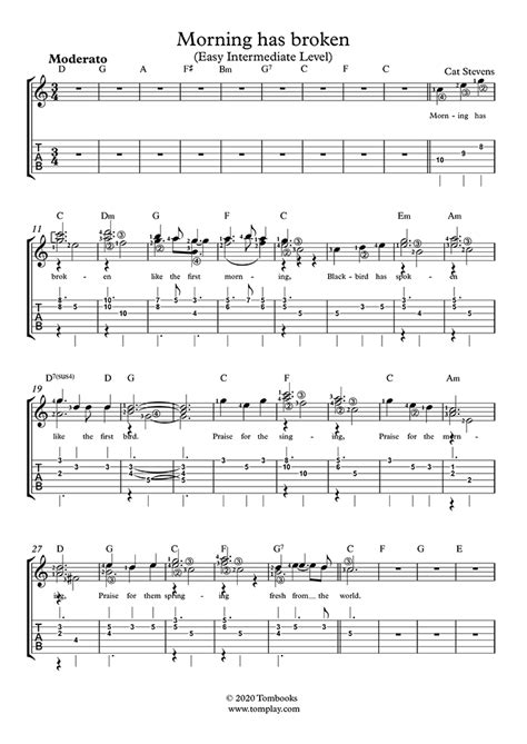 Morning Has Broken Easy Intermediate Level With Orchestra Cat Stevens Guitar Tabs And