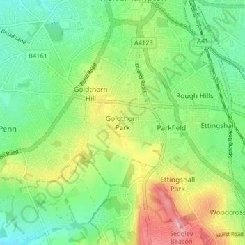 Goldthorn Park topographic map, elevation, terrain