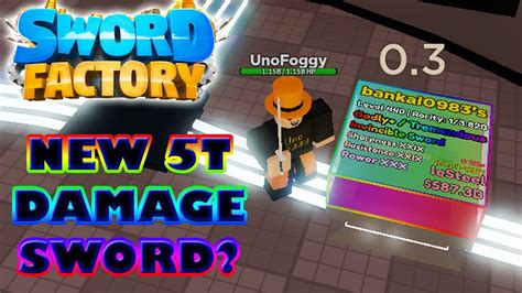 New T Damage Sword Roblox Sword Factory X Youtube