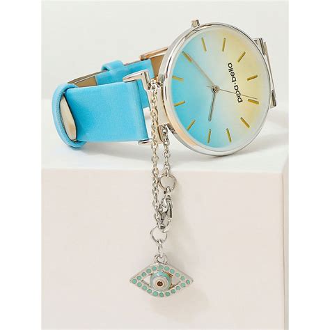 Buy Pipa Bella By Nykaa Fashion Silver Plated Sky Blue Evil Eye Watch