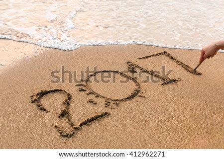 2017 A Message Written In The Sand At The Beach Stock Photo 412962271