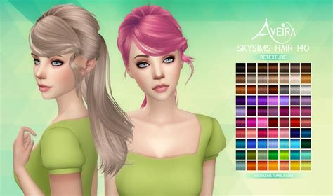 Aveiras Sims 4 Skysims Hair 140 Retexture 70 Colors