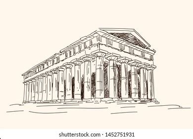 Old Ruined Ancient Greek Temple Columns Stock Vector (Royalty Free ...