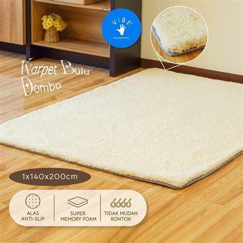 Jual KARPET BULU DOMBA VIBE PREMIUM ANTI SLIP BUSA SUPER MEMORY FOAM