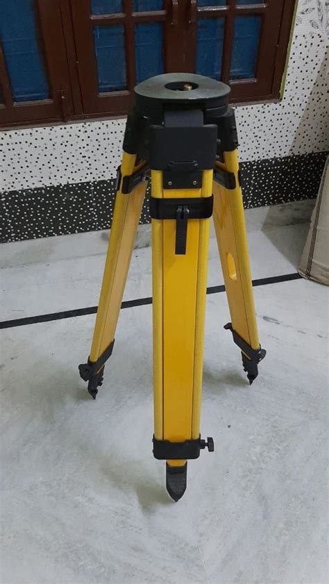 Yellow Wooden Tripod Stand For Total Station For Survey At ₹ 6000