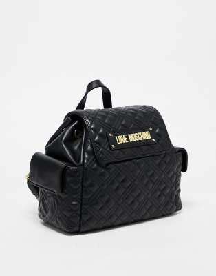 Love Moschino Sac Dos Matelassage En Losange Avec Poche Et Logo