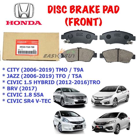 Original Honda Disc Brake Pad Set Front Depan City Tmo T A Gm Jazz