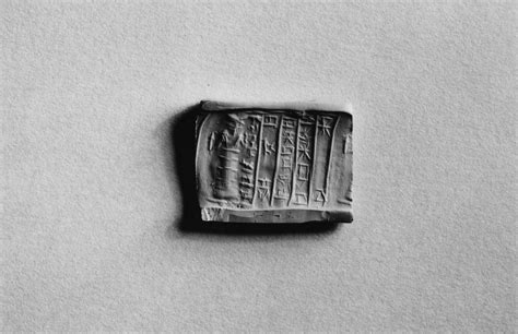 Cylinder Seal With A Standing Figure And An Inscription The Walters