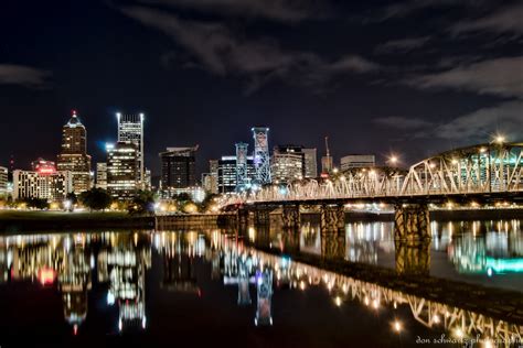 Portland Oregon At Night Etsy