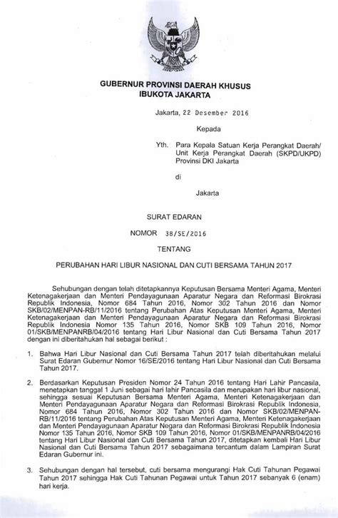 Pdf Surat Edaran Gubernur Provinsi Dki Jakarta Nomor 38se2016 Dokumentips