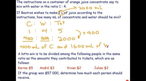 Sharing A Total Amount Given A Ratio Clickview