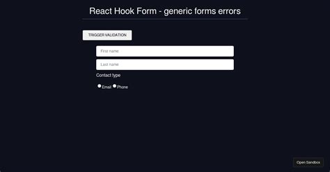 React Hook Form Fielderror Type Issue Codesandbox