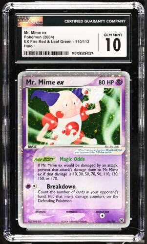 2004 Pokemon EX Fire Red Leaf Green Holo Mr Mime Ex 110 112 CGC 10