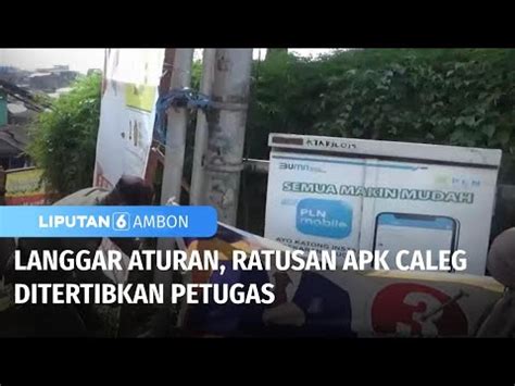 Langgar Aturan Ratusan APK Caleg Ditertibkan Petugas Liputan 6 Ambon