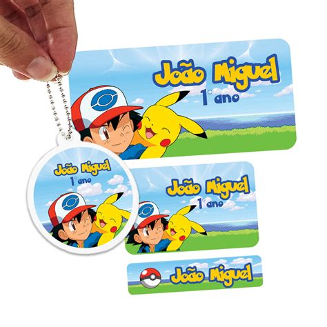 Etiquetas Escolares Personalizadas Pokémon Vinil Elo7