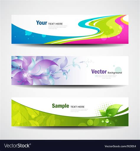 Banner Headers Colorful Set Royalty Free Vector Image