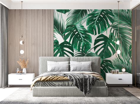 Tapeta Nowoczesna Monstera I Palmy Fototapeta Shop