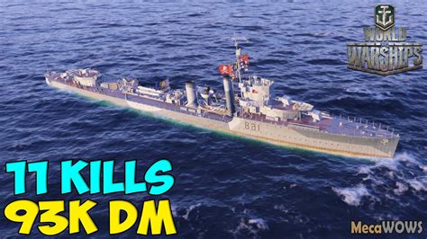 World Of WarShips Vampire 11 KILLS 93K Damage Replay Gameplay