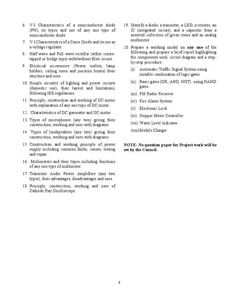 Isc Electricity And Electronics Syllabus 2023 For Class 11 Class 12