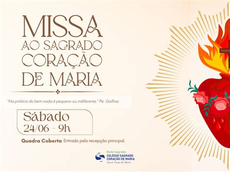 Rede Sagrado Convite Missa Ao Sagrado Cora O De Maria