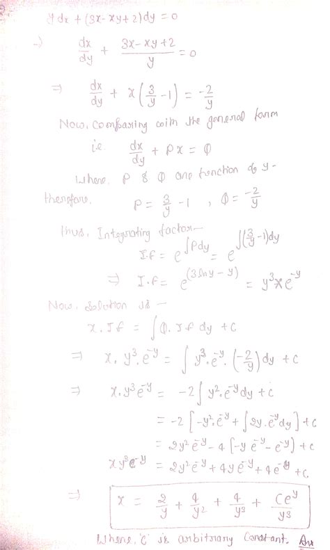 [solved] Compute For The Differential Equations 1 Dy 4 Xu 8x Dx A Ydx Course Hero