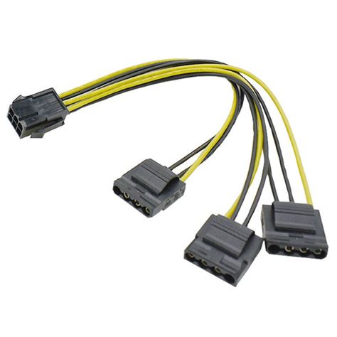 6 Pin Pcie To 3x Molex 4 Pin 12v Power Cable Hashrate