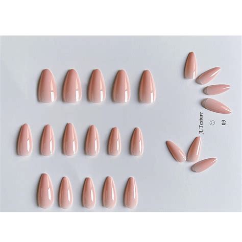 Kxamelie Light Pink Almond Press On Nails Glossy Reusable Jelly Gel