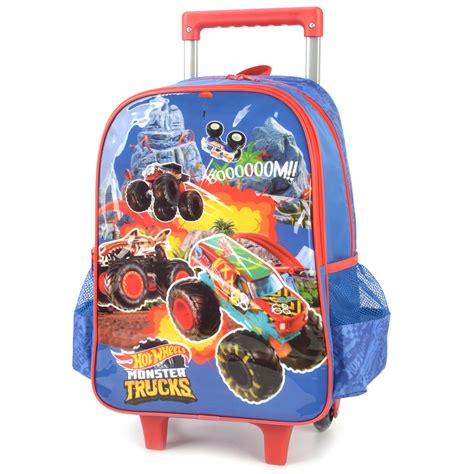 Kit Escolar Mochila Rodinhas Lancheira T Rmica Hot Wheels Lika