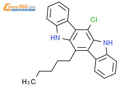 916170 00 8 Indolo 3 2 b carbazole 6 chloro 5 11 dihydro 12 pentyl 化学式