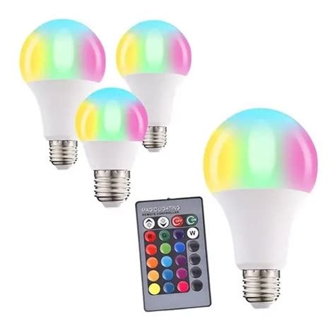 Lâmpada Led Rgb 15w Bivolt E27 Controle Remoto MercadoLivre