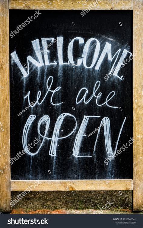 133 We Are Open Chalkboard Sign Outside Shop Images Stock Photos