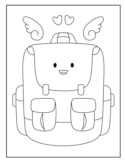 Coloriages De Sac D Cole Pour Les Enfants Vecteur Premium