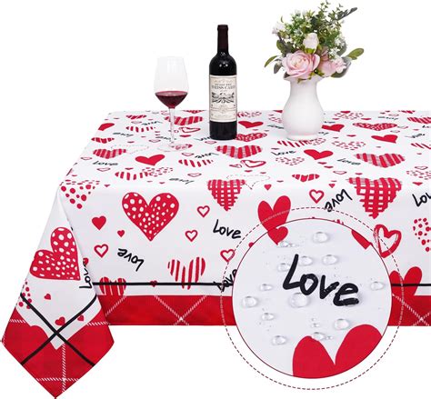 Amazon Valentine S Day Tablecloth Rectangle 60x84 Inch Red Love